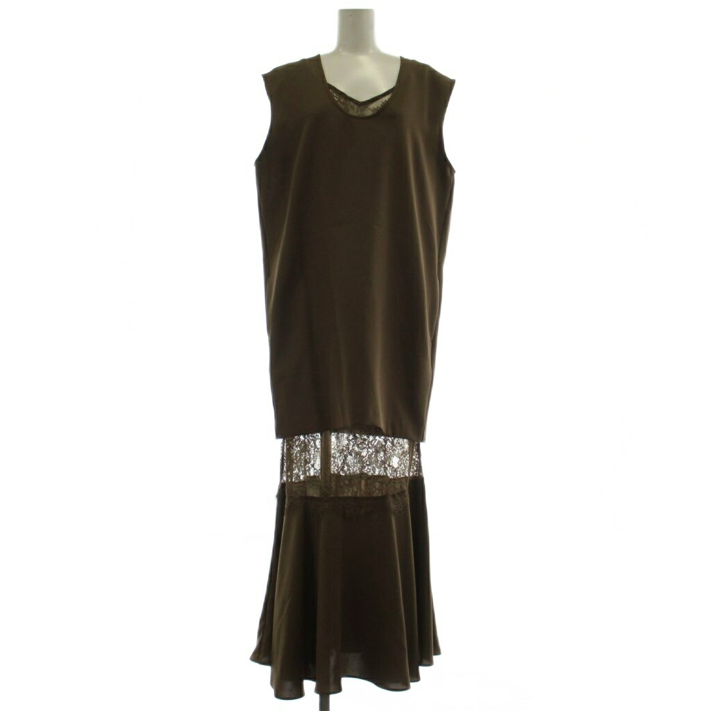 【中古】アメリ AMERI 2WAY VEST KNEES LOOK DRESS 衣装 S 茶 赤銅色 花の冠yd ロング丈 ノースリーブ /GG ■GY53  【ベクター 古着】 260408