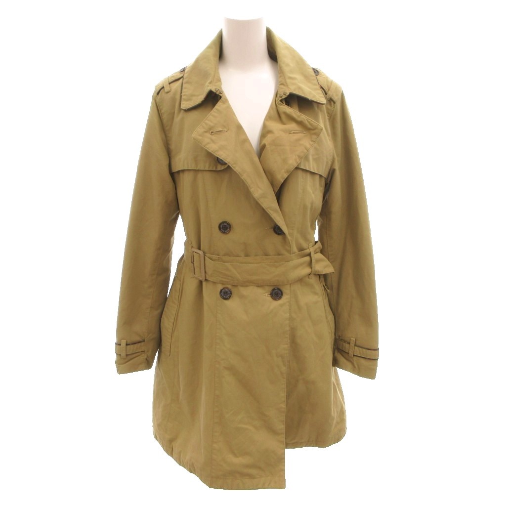 【中古】バブアー Barbour トレンチコート ダブル インナー ひざ丈 34 ベージュ /FF ■GY62 レディース 【ベクトル 古着】 260406|ブランド古着ベクトルプレミアム店
