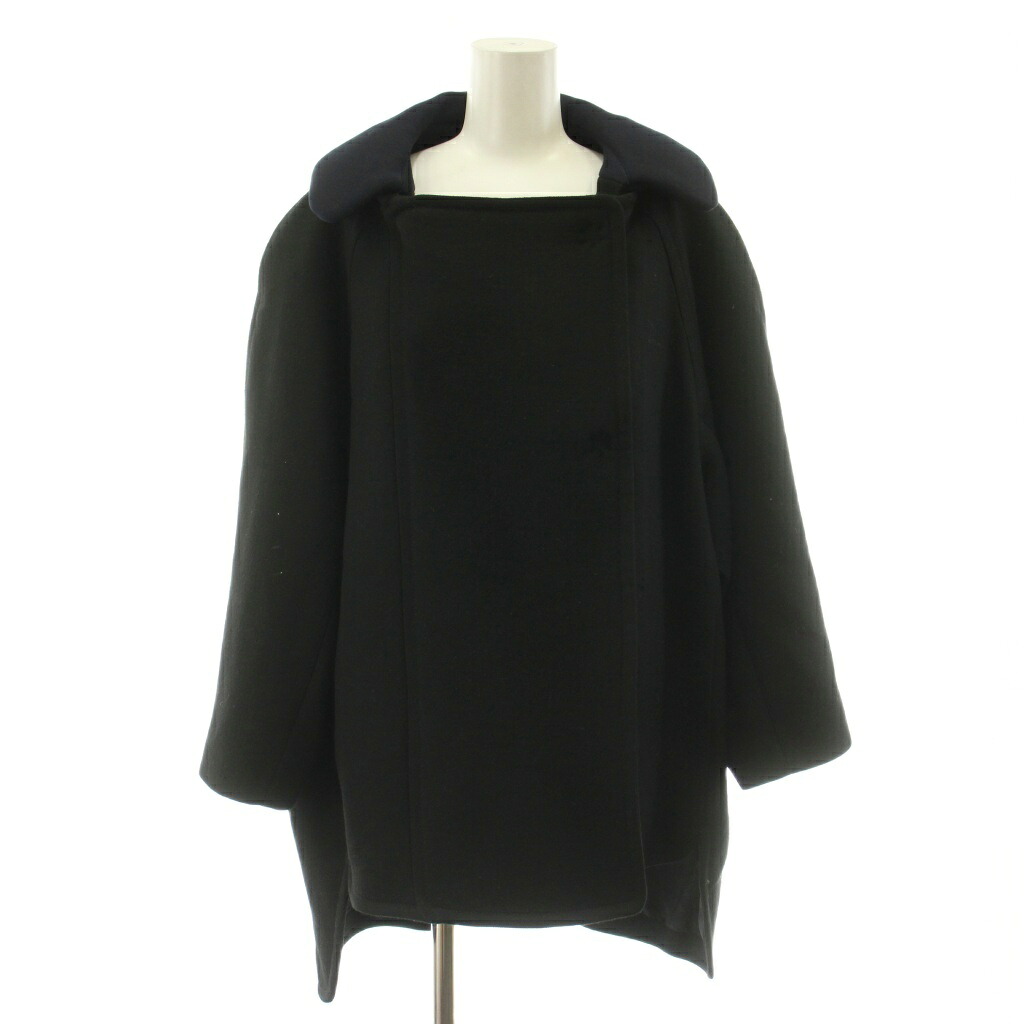 【中古】ソニアリキエル SONIA RYKIEL スレンカラーコート ミドル丈 ウール 38 黒 ブラック CORPNW0527 /KU ■ECB003 レディース 【ベクトル 古着】 260403