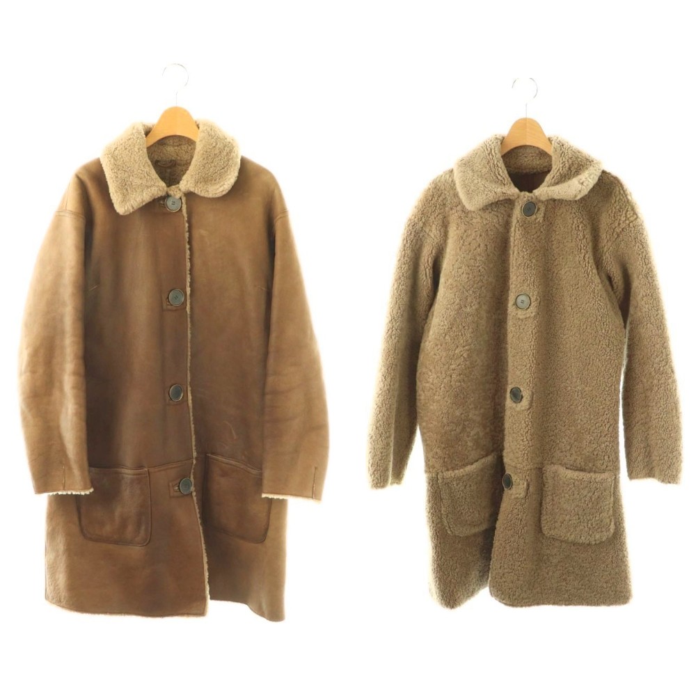 【中古】ノーブランド リバーシブルムートンコート アウター ステンカラー モカブラウン /CX ■ECD003 メンズ 【ベクトル 古着】 260413