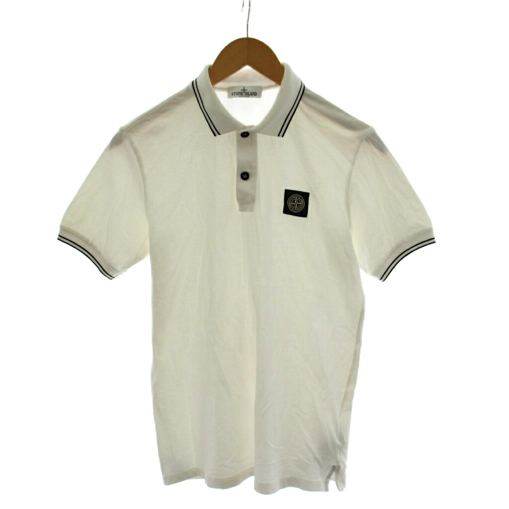 【中古】ストーンアイランド STONE ISLAND ポロシャツ 半袖 ロゴ 14/170 白 ホワイト 681621348 /AN68 ■ECD003 メンズ 【ベクトル 古着】 260408