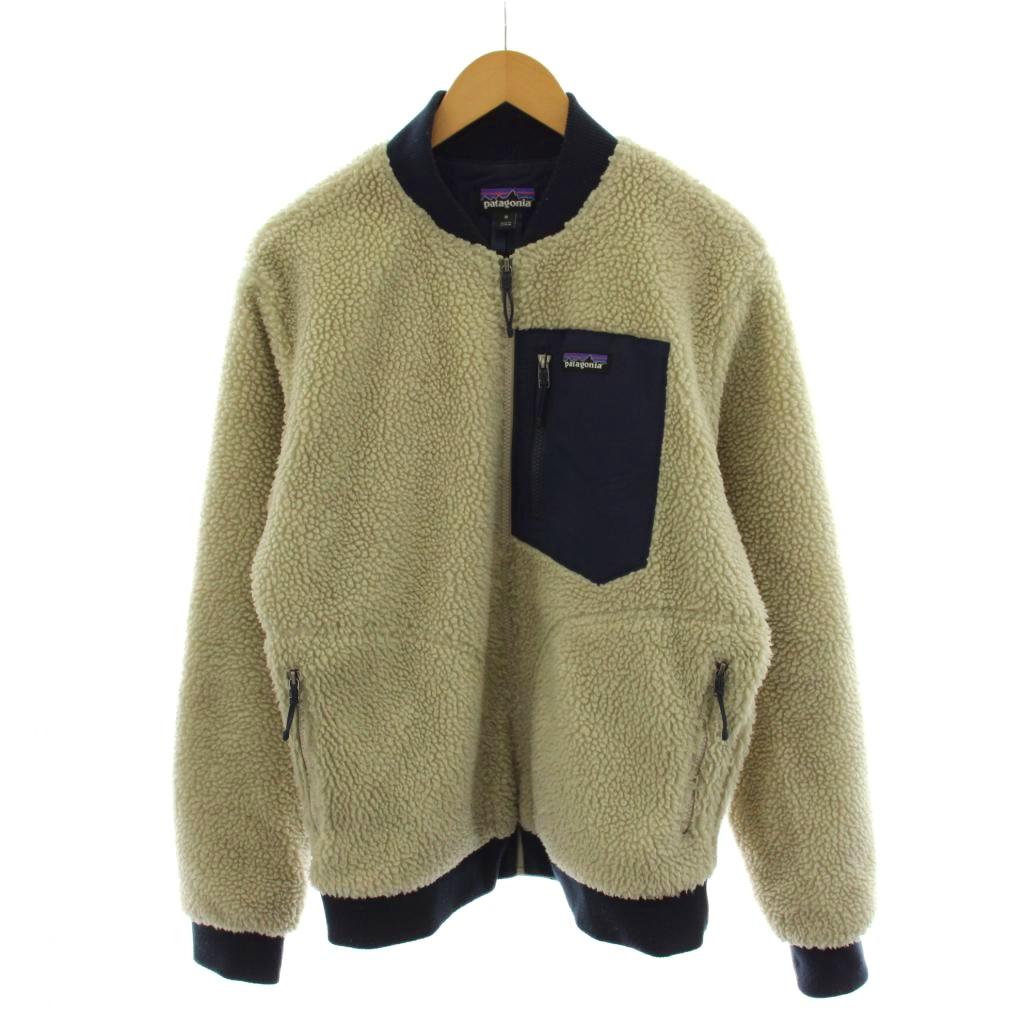 【中古】パタゴニア Patagonia レトロXボマージャケット フリースジャケット ロゴ M ベージュ 紺 ネイビー 22830FA20 /AN67 ■ECD003 メンズ 【ベクトル 古着】 260408｜ブランド古着ベクトルプレミアム店 11,999円