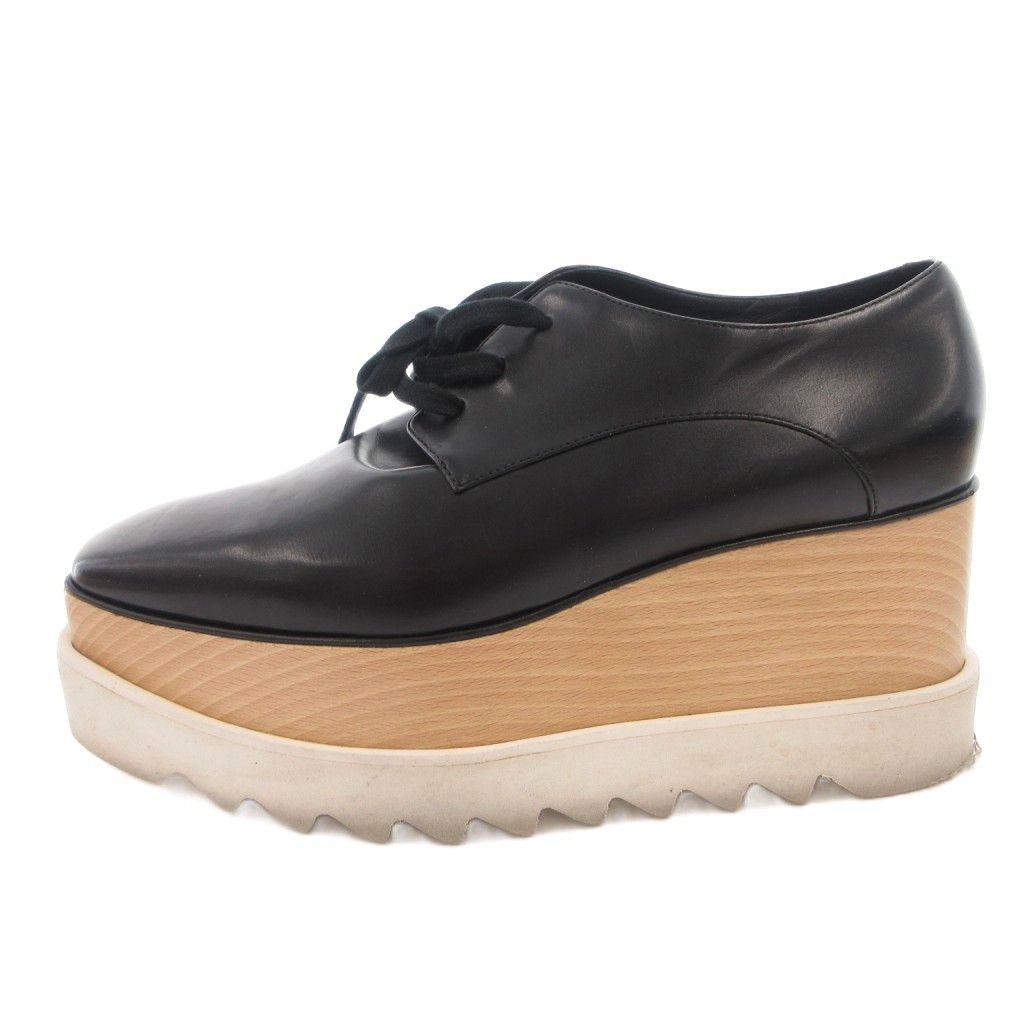 【中古】ステラマッカートニー STELLA McCARTNEY エリス スニーカー シューズ 厚底 スピード競技引きあげる 37 黒 黒いこと /FF ■GY62 レディース 【ベクター 古着】 260411