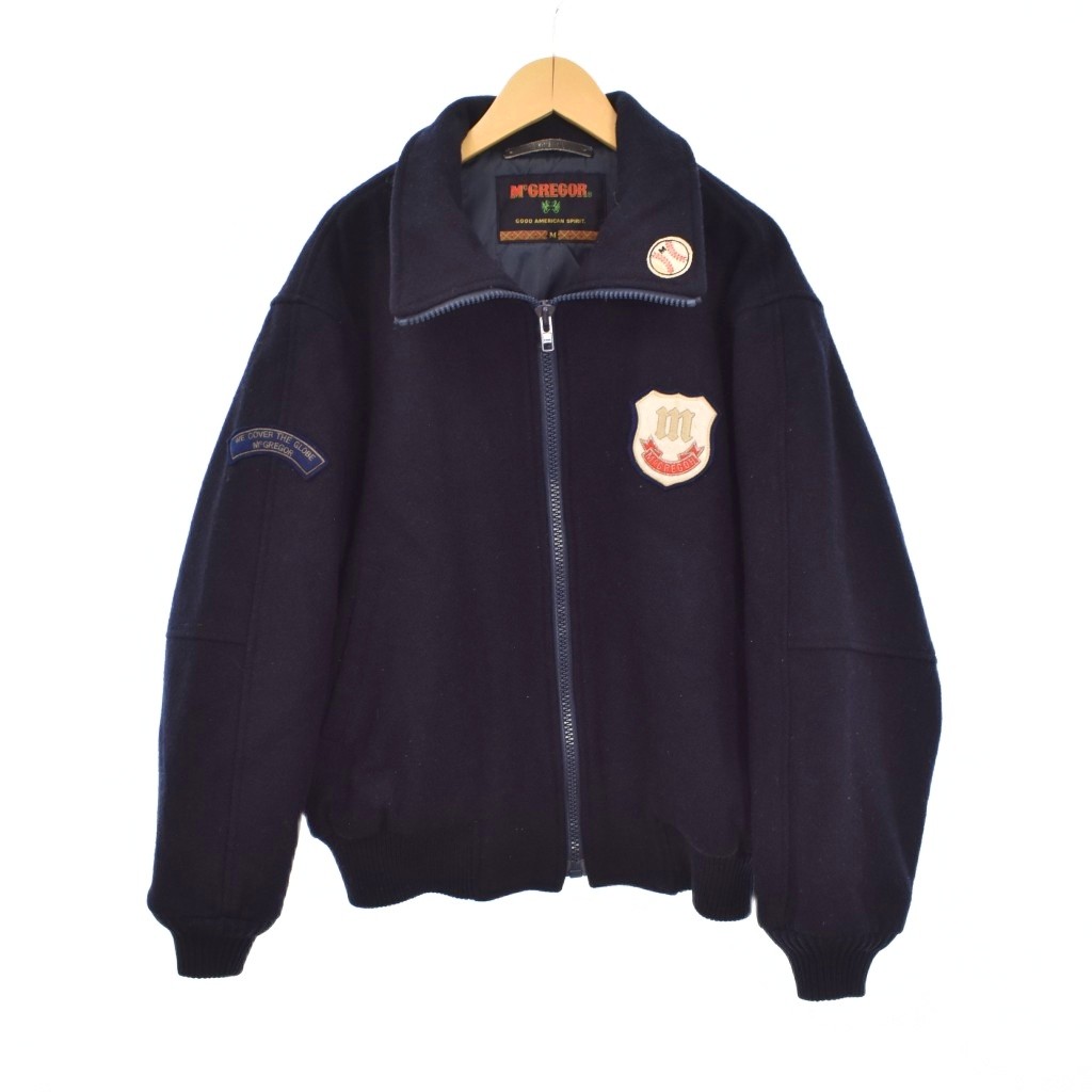 【中古】マックレガー マクレガー McGREGOR スタジャン ブルゾン M 紺 ネイビー ■ECC004 メンズ 【ベクトル 古着】 260425|ブランド古着ベクトルプレミアム店
