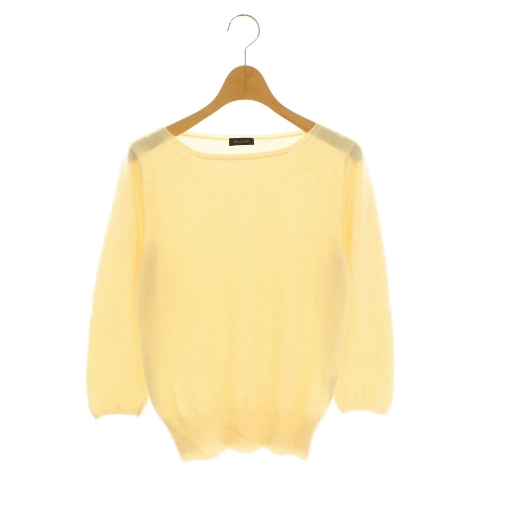 【中古】クルチアーニ cruciani カシミヤ ニット セーター 九分袖 42 アイボリー /HS ■GY62 レディース 【ベクトル 古着】 260424｜ブランド古着ベクトルプレミアム店