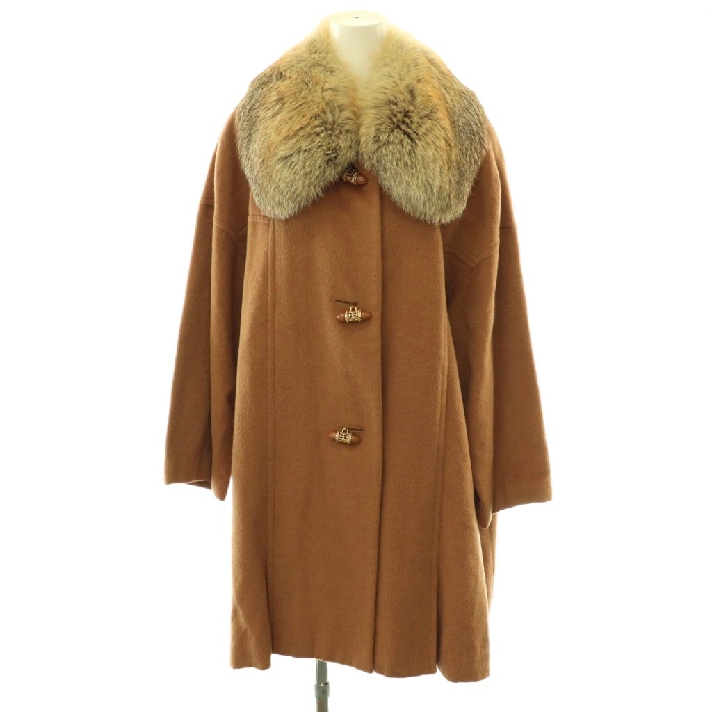 【中古】ダナパリ DANAPARIS コート ファーカラー 9 キャメル /ES ■GY53 レディース 【ベクトル 古着】 260511｜ブランド古着ベクトルプレミアム店