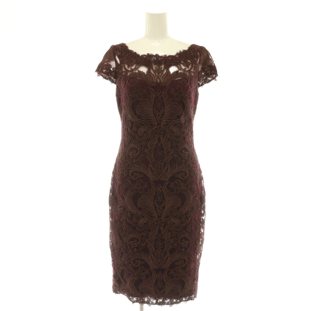 【中古】タダシショージ TADASHI SHOJI ワンピース 総レース フレンチスリーブ 2 ボルドー /DO ■ECD004 レディース 【ベクトル 古着】 260519|ブランド古着ベクトルプレミアム店