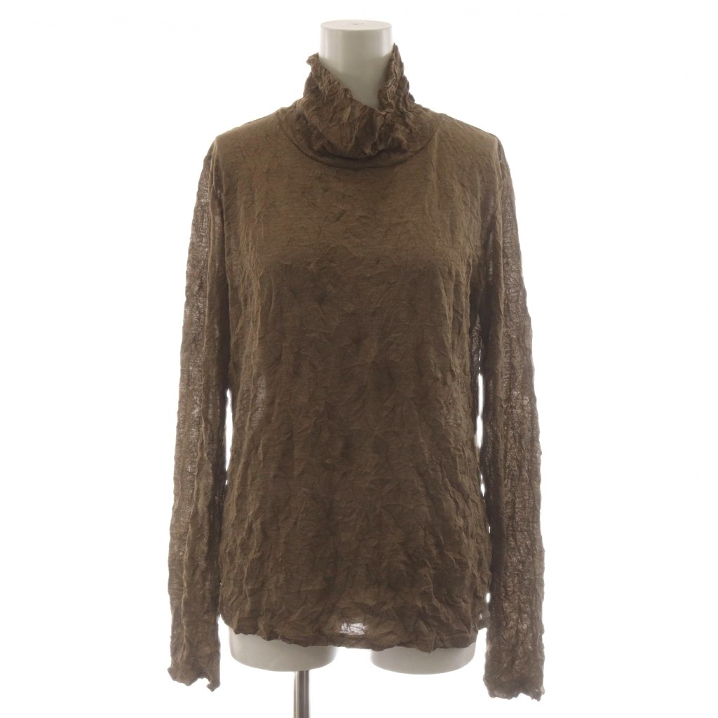 【中古】ミーイッセイミヤケ me ISSEY MIYAKE カットソー 長袖 ハイネック 茶 赤銅色 MI32JK372 /AN52 ■ECD004 レディース 【ベクター 古着】 260511