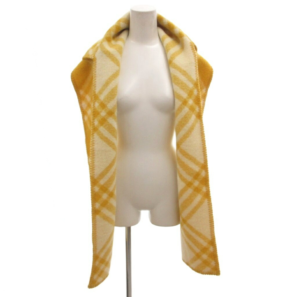 【中古】赤ちょうちんバリー BURBERRY 毛布 ポンチョ ボンネット 羽織り ロゴタイプ 照合のしるし 羊毛 黄 黄色 /FF ■GY57 レディース 【ベクター 古着】 260517