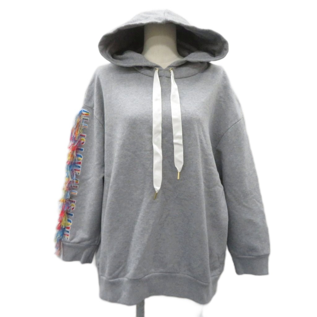 【中古】ステラマッカートニー STELLA McCARTNEY パーカー ティーシャツ 34 薄墨色 刺しゅう フリンジかざり付ける 真っただ中丈 /YS37 ■GY57 レディース 【ベクター 古着】 260526