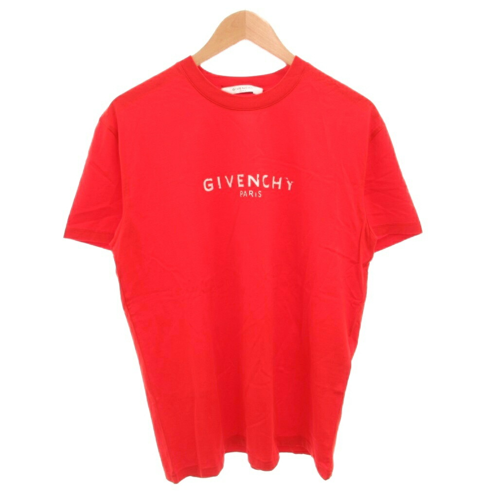【中古】ジバンシィ GIVENCHY プルオーバー カットソー ロゴタイプ 刷り上げる 半袖 S 赤 赤いこと /FF ■GY57 メンズ 【ベクター 古着】 260520