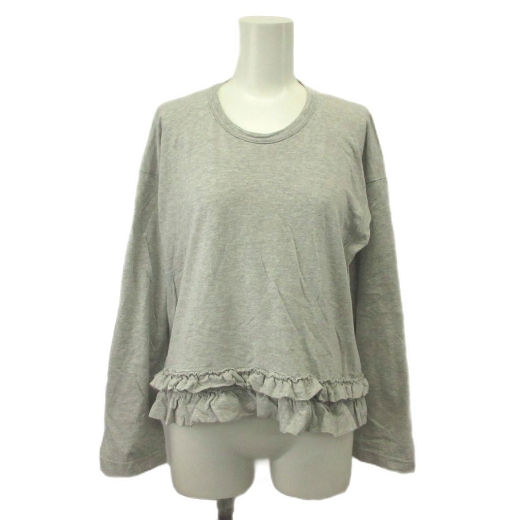 【中古】コムデ給仕 COMME des GARCONS カットソー XS 薄墨色 ラウンドのど首 長袖 裾フラウンス /NP ■GY62 レディース 【ベクター 古着】 260519