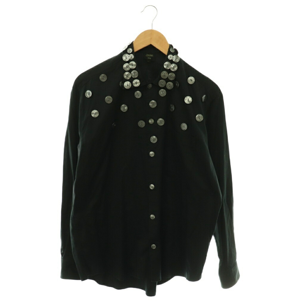 【中古】ジャンポールゴルチエ オム Jean Paul GAULTIER HOMME マルチボタンシャツ 長袖 綿織物 48 黒いこと /CX ■ECB005 メンズ 【ベクター 古着】 260601