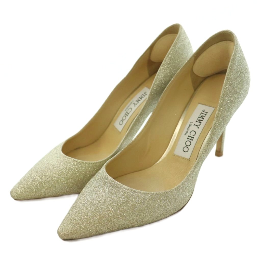 【中古】ジミーチュウ JIMMY CHOO パンプス ポインテッドトゥ ハイヒール グリッター ワンカラー 35 シャンパンゴールド /BB ■GY62 レディース 【ベクトル 古着】 260531｜ブランド古着ベクトルプレミアム店