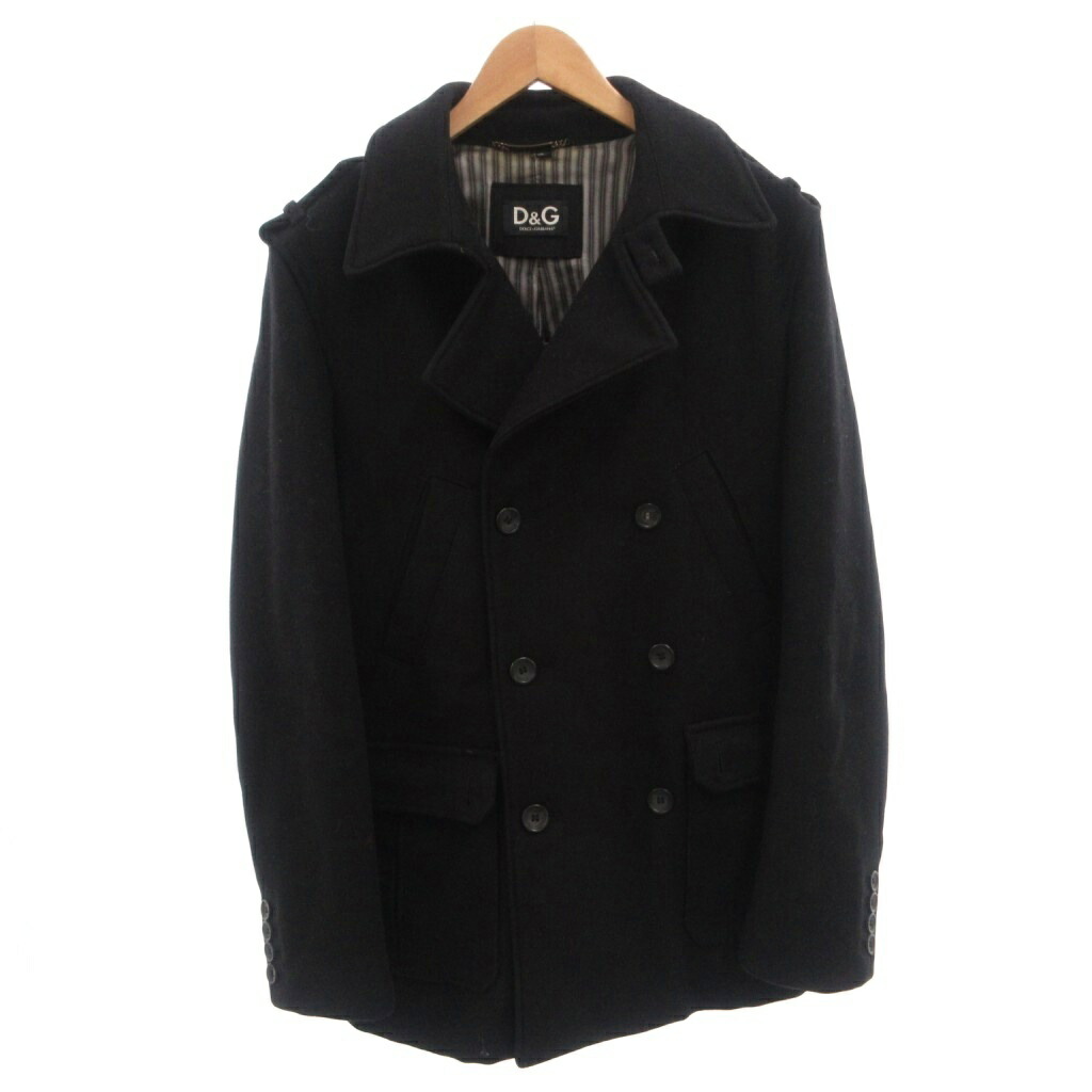 【中古】ディー&ジー ドルガバ ドルチェ&ガッバーナ D&G Pコート ジャケット ダブル ウール エポレット 46 黒 ブラック /FF ■GY53 メンズ 【ベクトル 古着】 260607|ブランド古着ベクトルプレミアム店