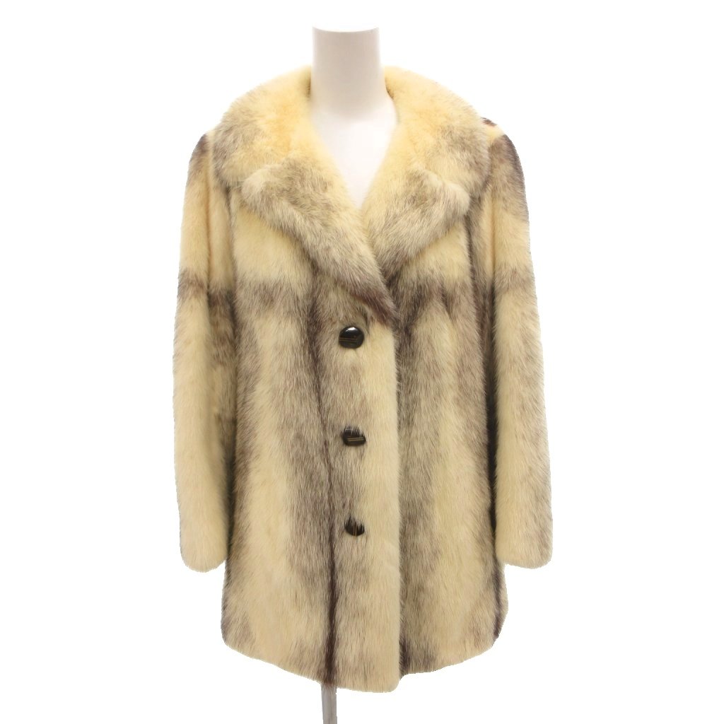 【中古】サガミンク SAGA MINK ミンクファーコート ジャケット 毛皮 ショート 総柄 白 ホワイト /FF ■ECD005 レディース 【ベクトル 古着】 260608｜ブランド古着ベクトルプレミアム店