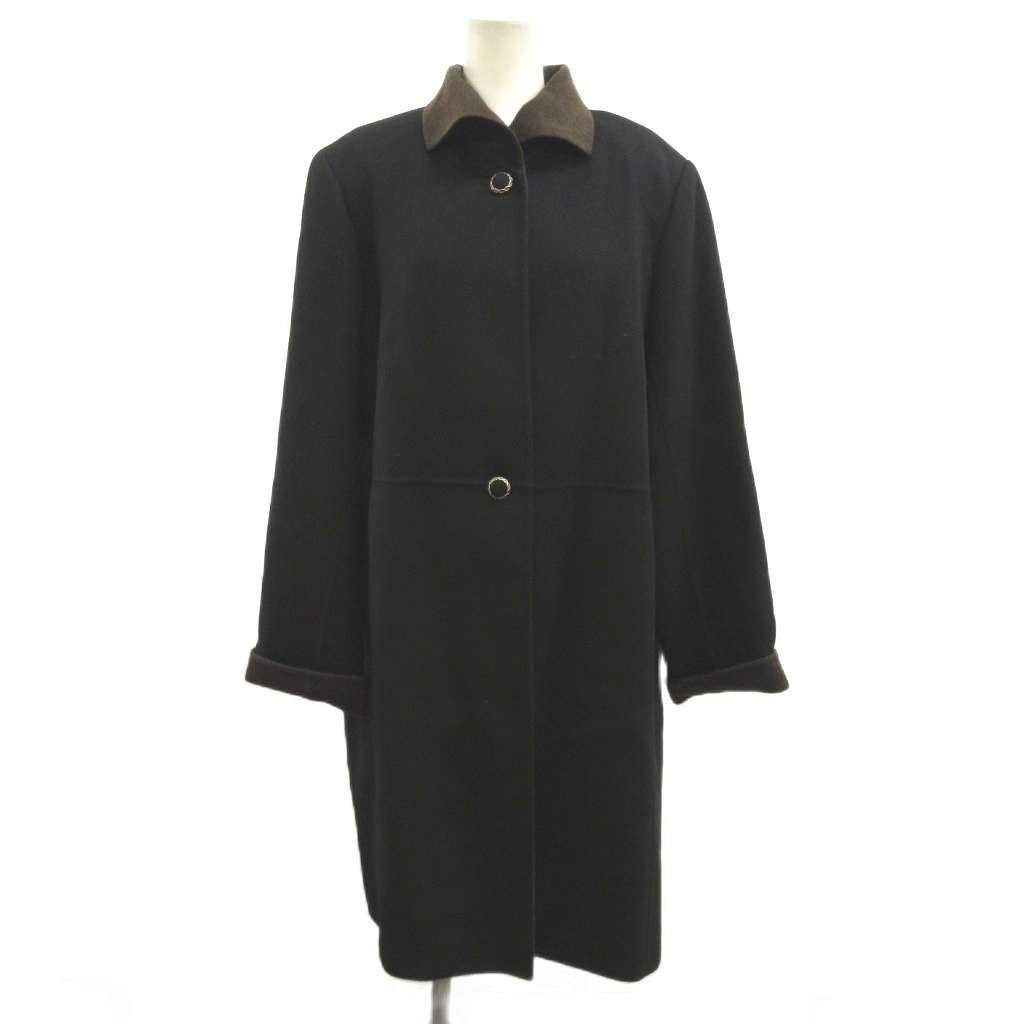 【中古】ロロピアーナ Loro Piana コート Free 黒 ブラック 無地 レギュラーカラー 長袖 /RN ■ECC006 レディース 【ベクトル 古着】 260625｜ブランド古着ベクトルプレミアム店