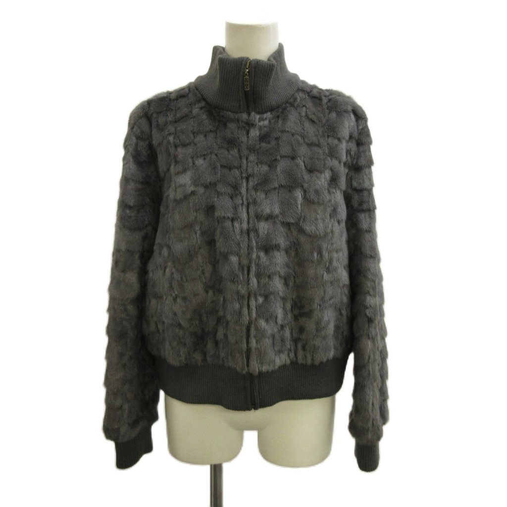 【中古】コスタモーダ costa moda ファージャケット ブルゾン 上着 11 グレー 長袖 ハイネック /PP ■ECB006 レディース 【ベクトル 古着】 260624｜ブランド古着ベクトルプレミアム店