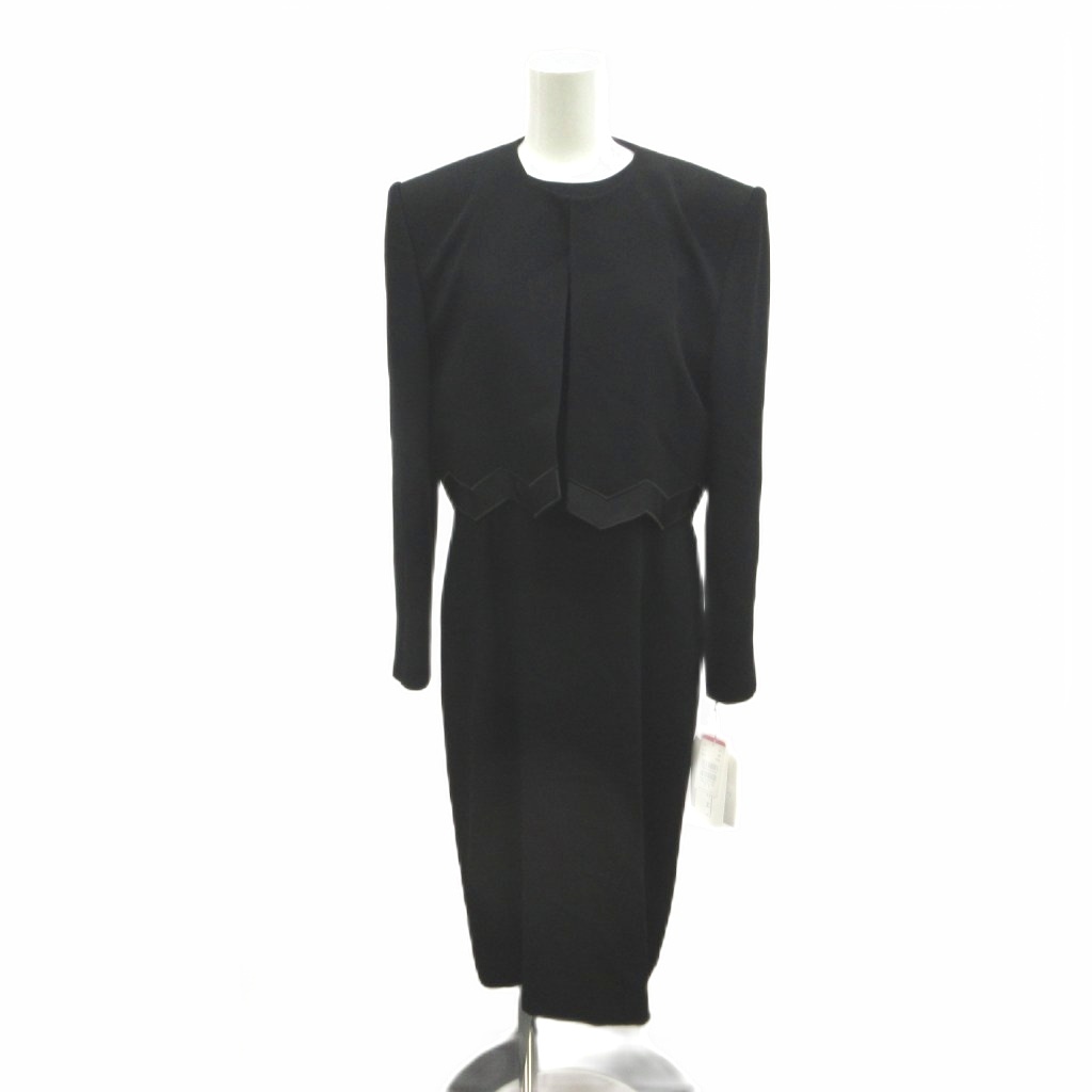 【中古】ジバンシィ GIVENCHY ワンピースセットアップ ノーカラージャケット 12 黒 ブラック ロング丈 上着 タグ付き 0603252 /YU ■GY53 レディース 【ベクトル 古着】 260702｜ブランド古着ベクトルプレミアム店