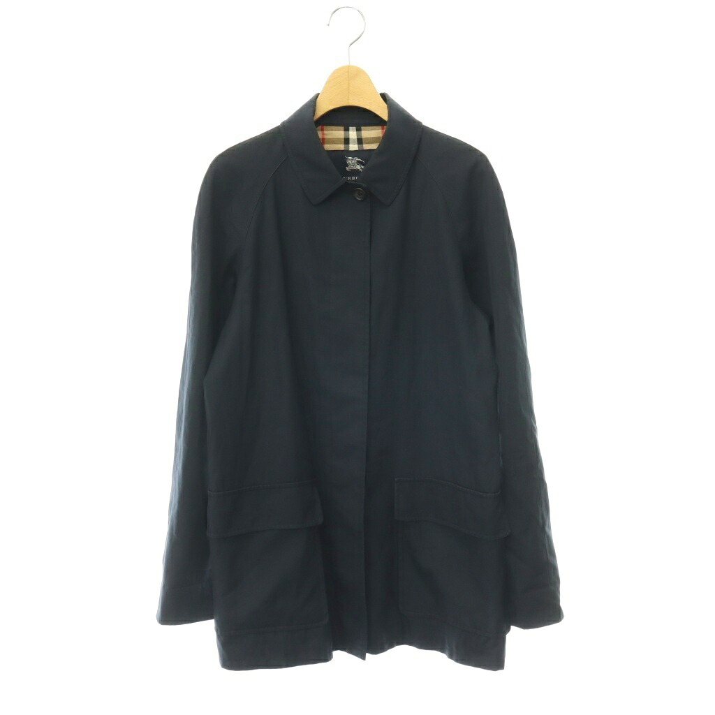 【中古】バーバリー BURBERRY ステンカラーコート スプリングコート 38 ネイビー /ES ■GY53 レディース 【ベクトル 古着】 260704|ブランド古着ベクトルプレミアム店