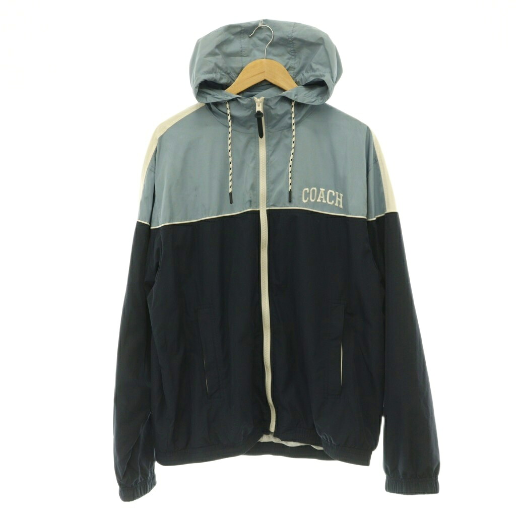 【中古】コーチ COACH マウンテンパーカー ブルゾン ジップアップ L ブルー ネイビー /MY ■OS ■GY62 メンズ 【ベクトル 古着】 260711｜ブランド古着ベクトルプレミアム店 7,848円