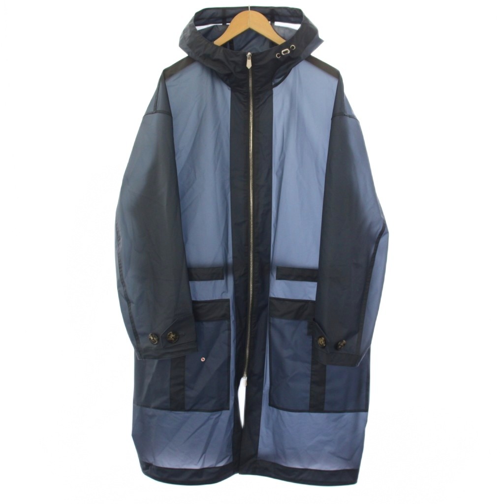 【中古】エルメス HERMES レインコート ジップアップ ポケット 紺 ネイビー /TK ■GY62 メンズ 【ベクトル 古着】 260716｜ブランド古着ベクトルプレミアム店