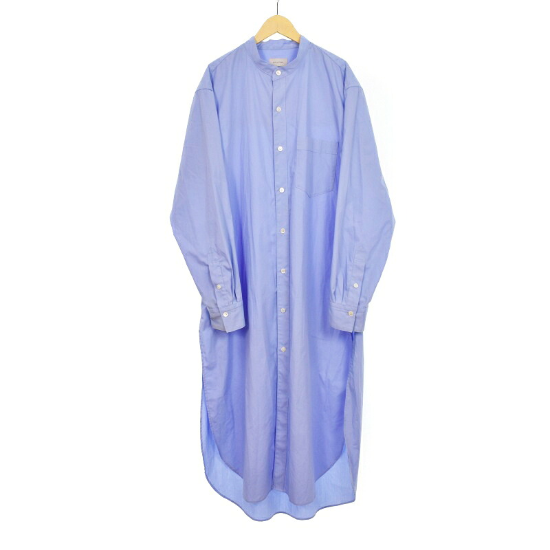 【中古】ベッドフォード BED J.W. FORD 23SS ロングシャツ 長袖 バンドカラー 2 青 ブルー 23SS-B-BL04 メンズ 【ベクトル 古着】 250706