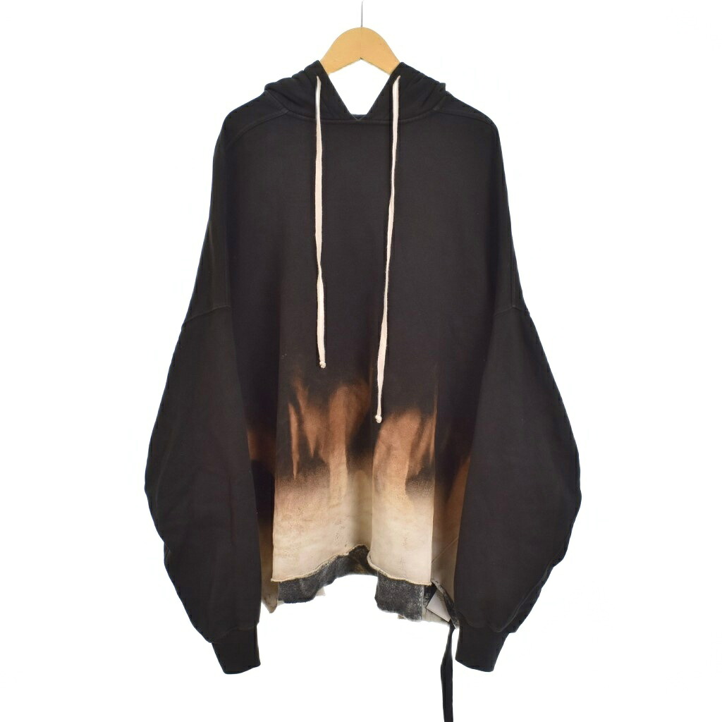 【中古】リックオウエンス Rick Owens CRATER HOODIE パーカー フーディー プルオーバー UNI 黒 ブラック DS02D2221-FSUN ☆AA★ メンズ レディース 【ベクトル 古着】 251104|ブランド古着ベクトルプレミアム店