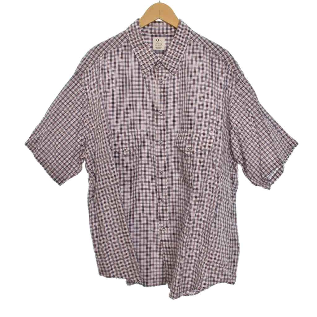 【中古】オーレイチョウルイラボ 0-CHO-RUI.LAB FANCY B.D. SHIRT シャツ 半袖 チェック F ピンク 青 ブルー 22S-04 メンズ 【ベクトル 古着】 260108