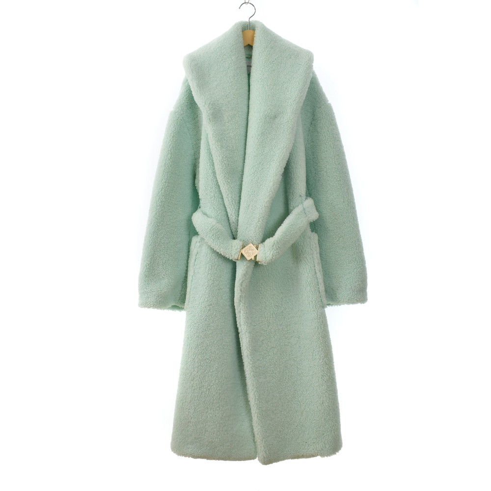 【中古】カサブランカ Casablanca 23AW SHEARLING ROBE シアリングローブ コート ロング L ミントグリーン CASABLANCA23FW-20 ☆AA★ メンズ 【ベクトル 古着】 260122