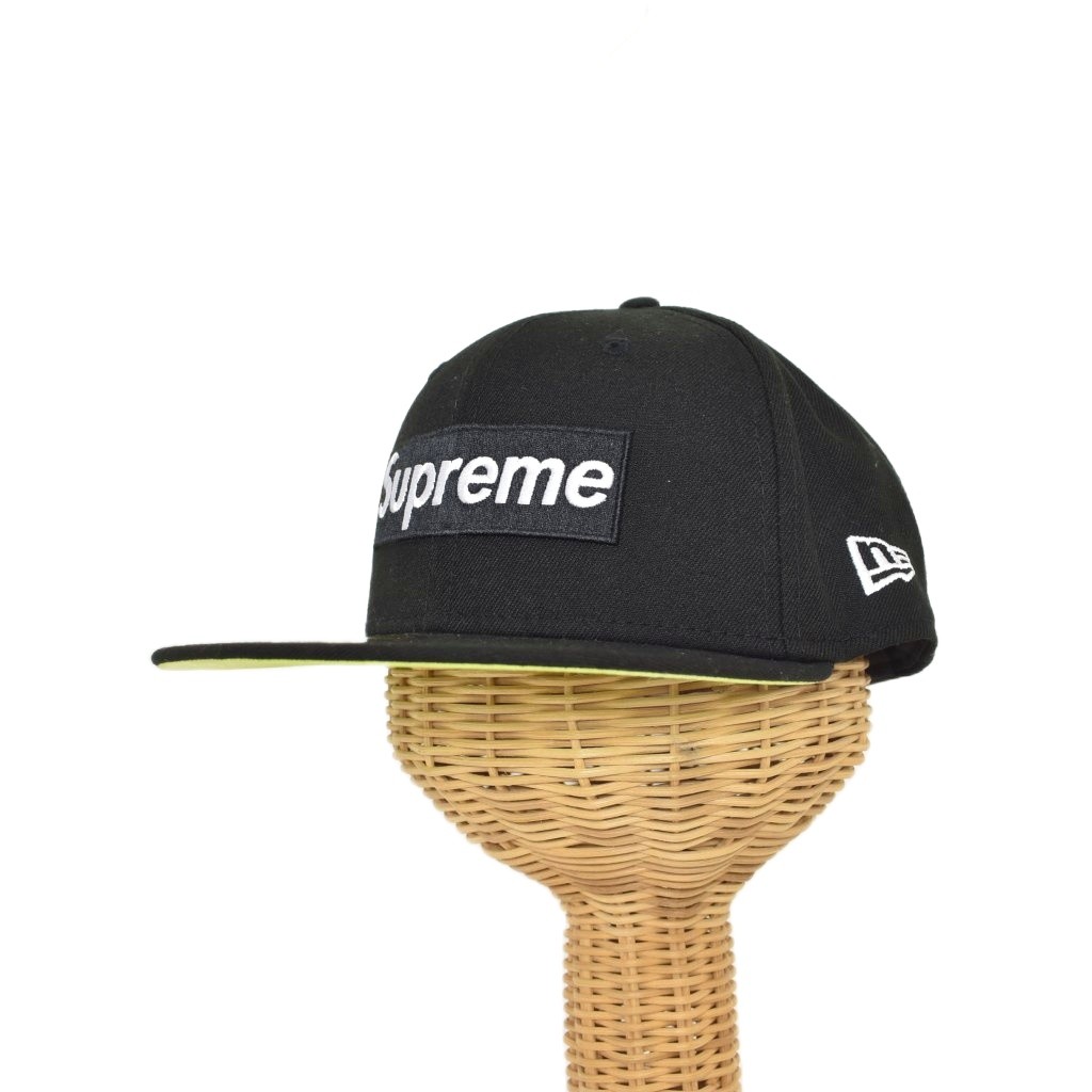 【中古】シュプリーム SUPREME ニュー内鰓 NEW ERA 21AW 59FIFTY No Comp Box Logo ノー コンプ ボックス席ロゴタイプ 旗がしら かぶり笠 7 5/8 60.6糎 黒 黒いこと ☆AA★ メンズ 【ベクター 古着】 260313