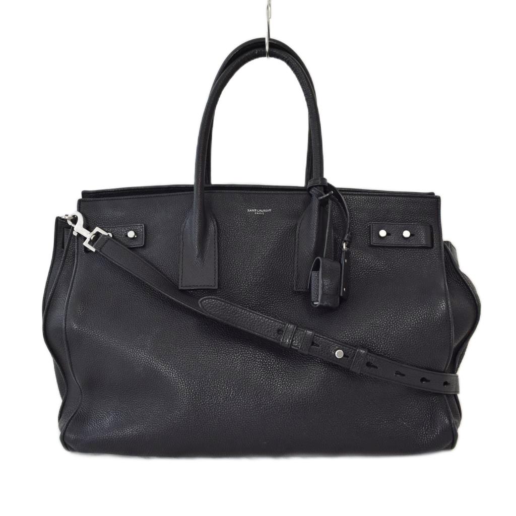 【中古】サンローラン パリ SAINT LAURENT PARIS サック ド ジュール スープル ラージ ショルダーバッグ トートバッグ 2way 黒 ブラック 478167 ☆AA★ メンズ 【ベクトル 古着】 260328