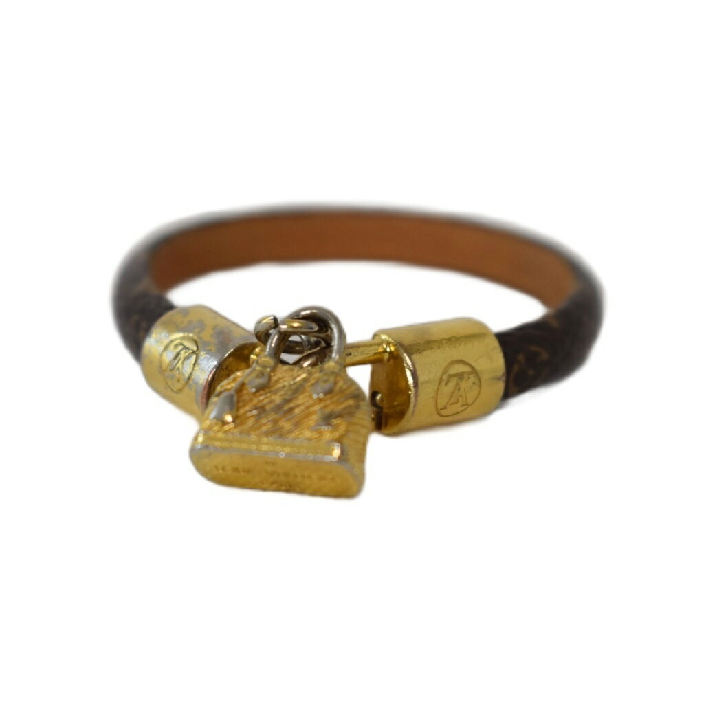 【中古】ルイヴィトン LOUIS VUITTON ブラスレ・アルマ 腕輪 モノグラム帆布 茶 赤銅色 金色 ゴールド M6220 ☆AA★ レディース 【ベクター 古着】 260317