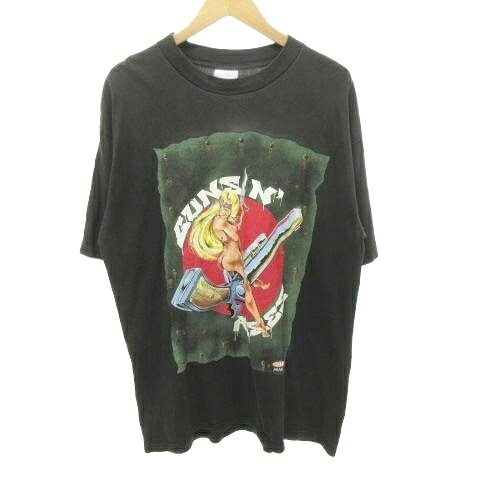 【中古】ガンズアンドローゼズ Guns N' Roses 90s ヴィンテージ ツアー Tシャツ USA製 半袖 XL 黒 ブラック メンズ 【ベクトル 古着】 260320|ブランド古着ベクトルプレミアム店