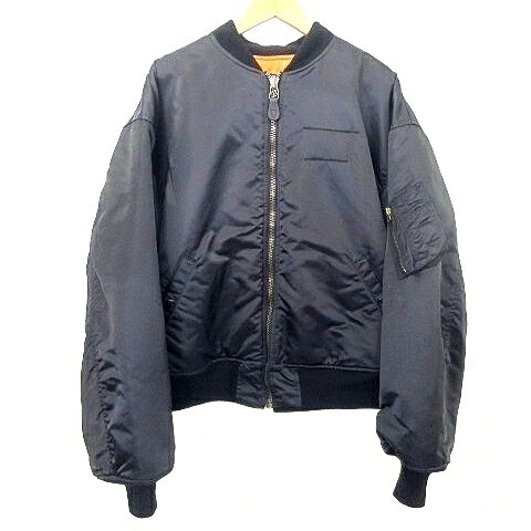 【中古】セントマイケル SAINTMICHAEL 24AW NO DAMEGE MA-1 フライトジャケット ブルゾン ナイロン L 黒 ブラック オレンジ SM-YS1-0000-063 ☆AA★ メンズ 【ベクトル 古着】 260320