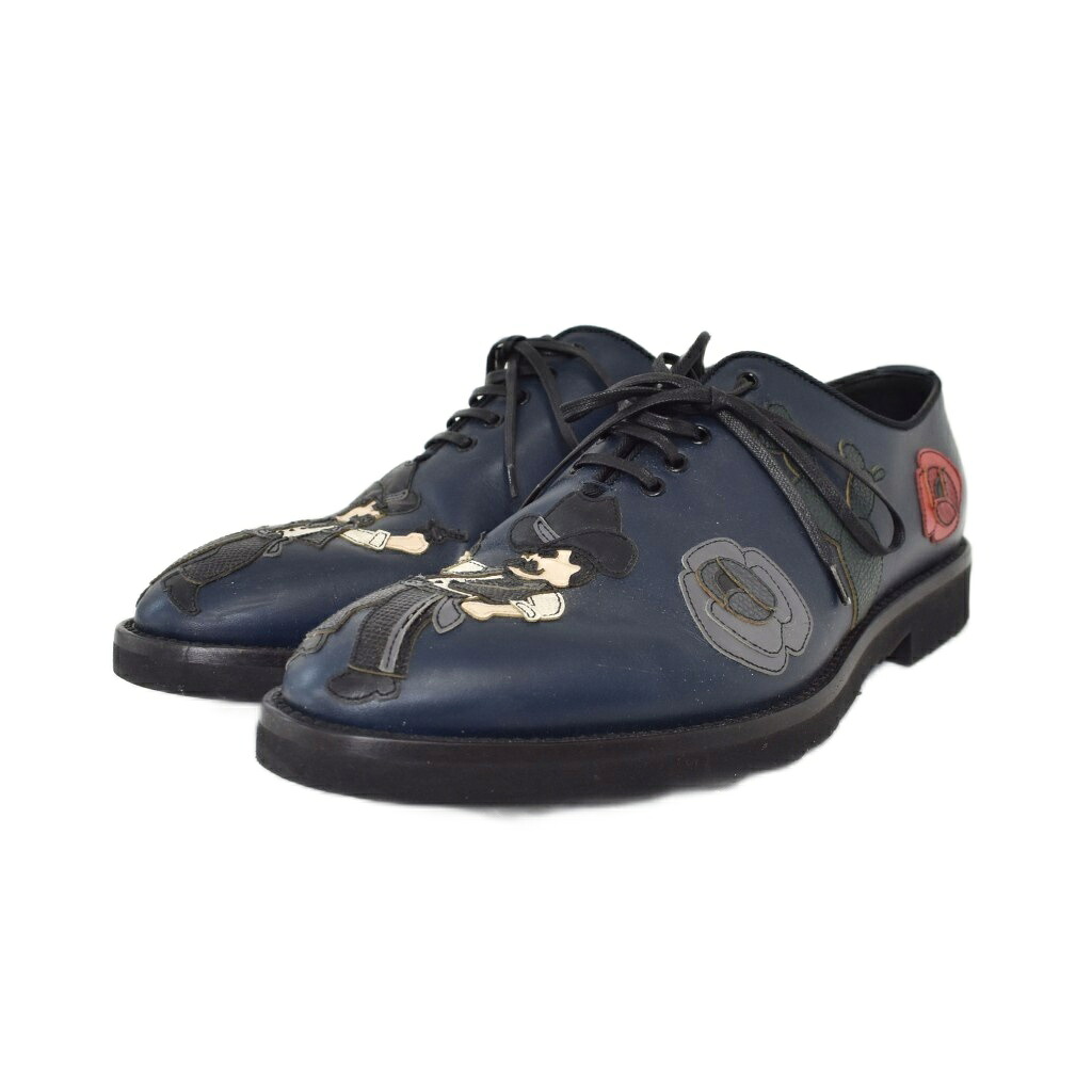 【中古】ドルチェ&ガッバーナ ドルガバ DOLCE&GABBANA ビジネスシューズ カウボーイ パッチワーク 6 紺 ネイビー メンズ 【ベクトル 古着】 260422｜ブランド古着ベクトルプレミアム店