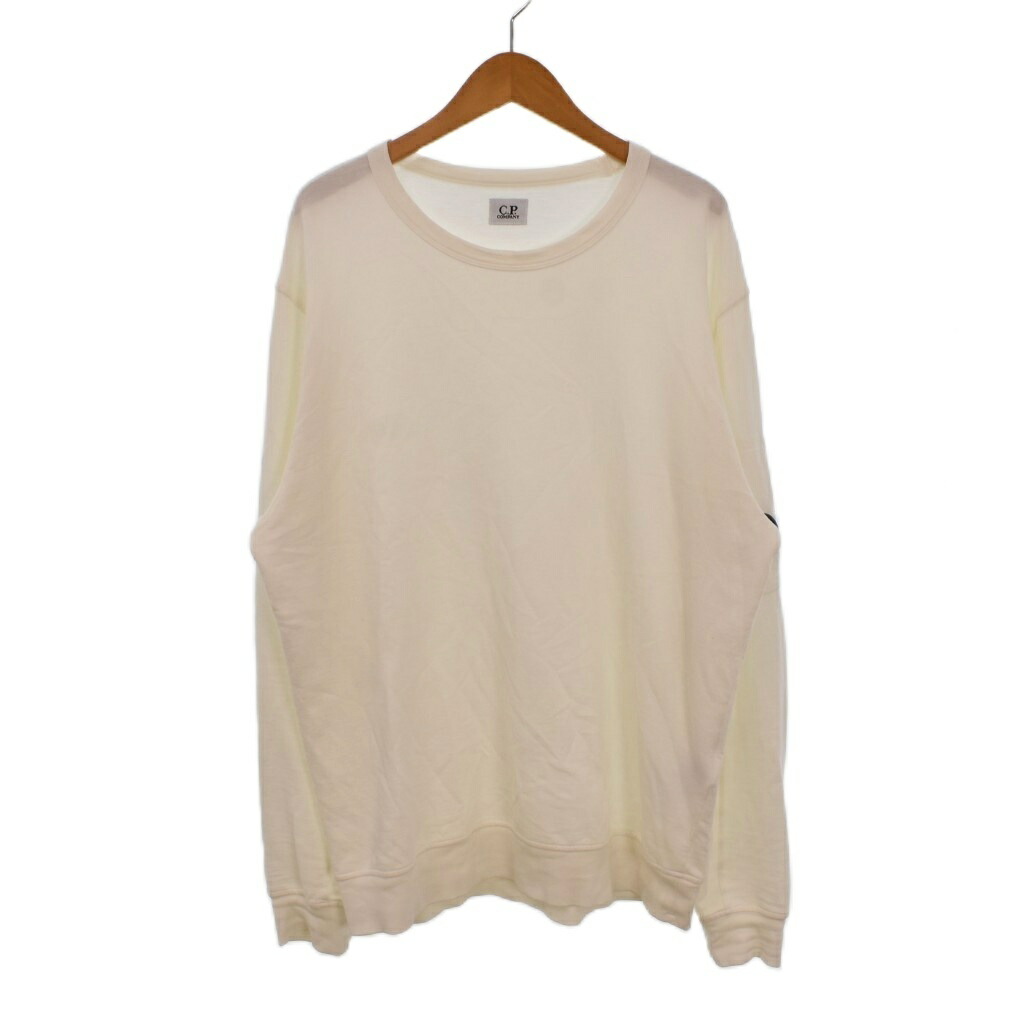 【中古】C.P. COMPANY シーピーカンパニー LIGHT FLEECE CREWNECK SWEATSHIRT トレイナー ティーシャツ 長袖 水晶体 労働者の一団のど首 ティーシャツ L 白 白いこと RCCMSS711A-002246G メンズ 【ベクター 古着】 260606