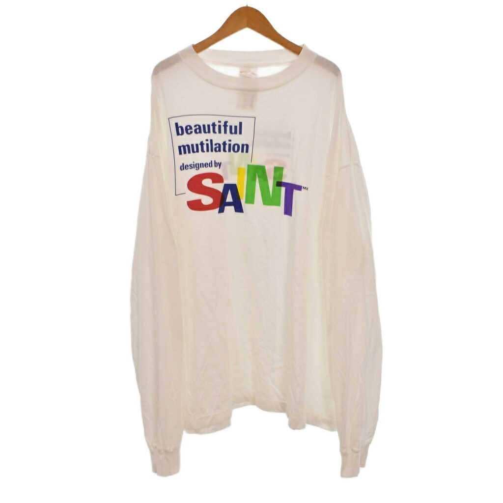 【中古】セントマイケル SAINTMICHAEL 25AW BEAUTIFUL SAINT Tシャツ カットソー 長袖 ロンT XXL 白 ホワイト SM-HR1-0000-036 メンズ 【ベクトル 古着】 260618|ブランド古着ベクトルプレミアム店