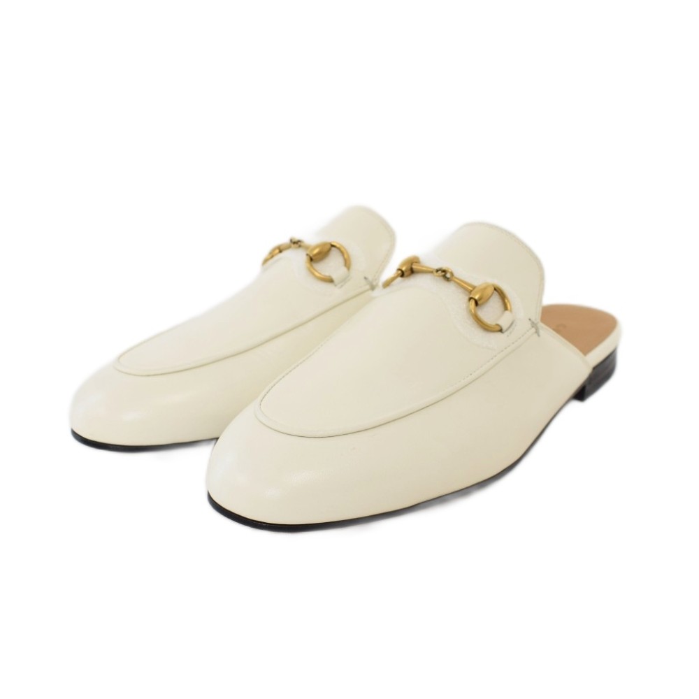 【中古】グッチ GUCCI プリンスタウン ミュール レザー 36 白 ホワイト 423513 ☆AA★ レディース 【ベクトル 古着】 260628|ブランド古着ベクトルプレミアム店