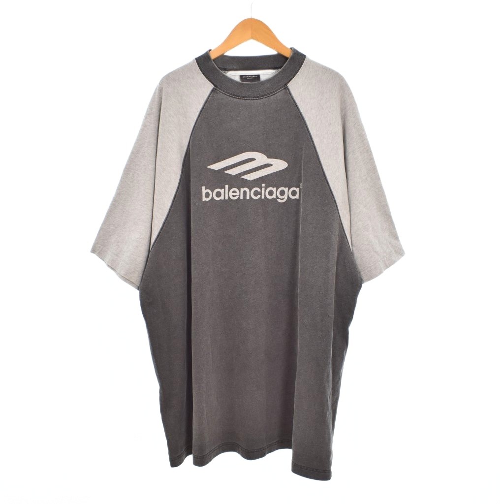 【中古】バレンシアガ BALENCIAGA 3B Tシャツ 半袖 ラグラン オーバーサイズ 4 グレー 767843 メンズ 【ベクトル 古着】 260721｜ブランド古着ベクトルプレミアム店 22,866円