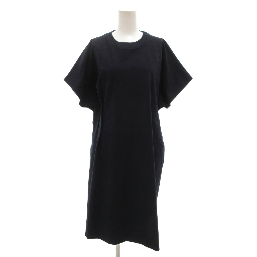 【中古】メゾンマルジェラ 1 Maison Margiela 1 ワンピース バックギャザー アシンメトリー 半袖 ひざ丈 38 紺 ネイビー /AE レディース 【ベクトル 古着】 251006