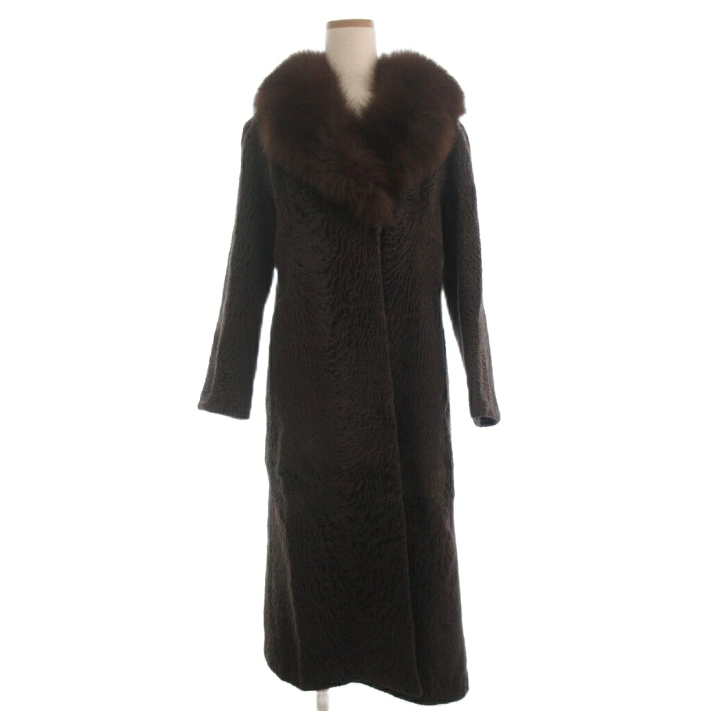 【中古】ERIPORT コート カラクルラムファー ロング ショールカラー 毛皮 11 茶 ブラウン ■GY99 レディース 【ベクトル 古着】 260317