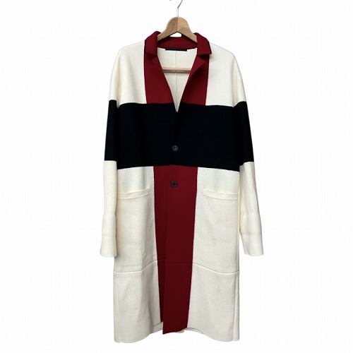 【中古】ハイダーアッカーマン Haider Ackermann うつり変わり 編み物厚地の外套 皮膚軟化剤 黒 黒いこと 赤 赤いこと XS ■GY41 レディース 【ベクター 古着】 250610