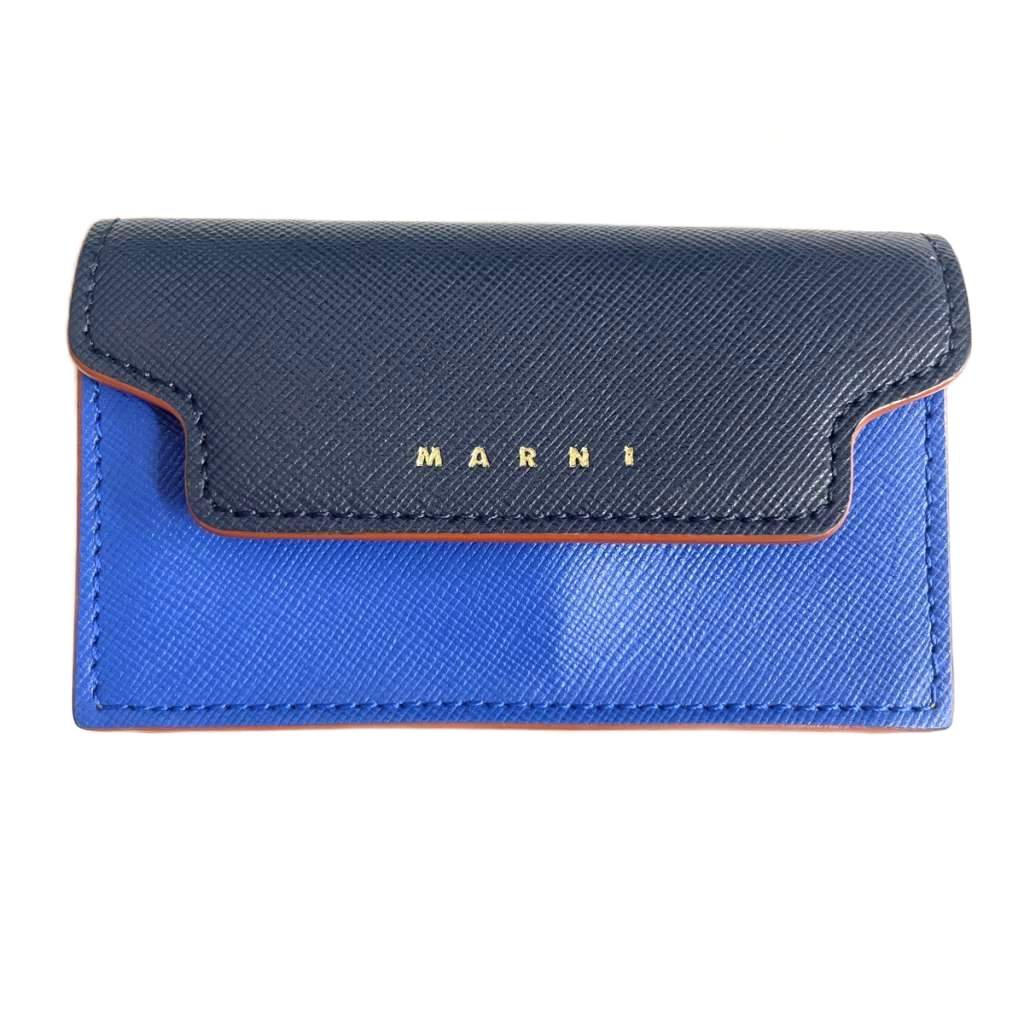 【中古】マルニ MARNI レザー カードケース コインケース 小銭入れ ロゴ PFMOT05U09 青 ブルー 紺 ネイビー レディース 【ベクトル 古着】 250807