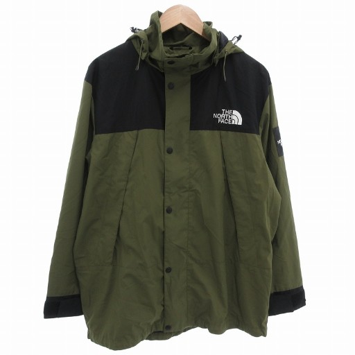 【中古】ザノースフェイス THE NORTH FACE お山パーカー 上衣 ロゴタイプ刺しゅう L カーキ /FF ■GY19 メンズ 【ベクター 古着】 250914