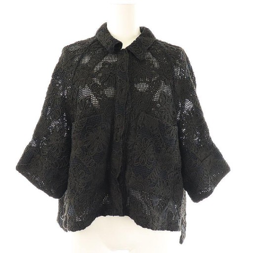 【中古】グレースコンチネンタル GRACE CONTINENTAL 24SS バックタックレースシャツ 36 黒 ブラック /MI ■OS レディース 【ベクトル 古着】 250915｜ブランド古着ベクトルプレミアム店 8,806円