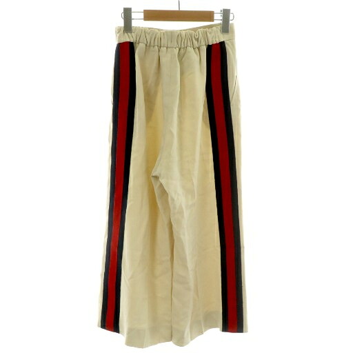 【中古】グッチ GUCCI トラック ワイドパンツ パンツ ジャージ フルレングス フレア シェリーライン サイドライン 36 XS ベージュ 赤 レッド 紺 ネイビー /MP ■GY19 レディース 【ベクトル 古着】 251020｜ブランド古着ベクトルプレミアム店