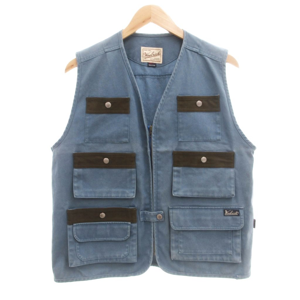 【中古】ウールリッチ WOOLRICH タクティカルベスト ダック地 ジップアップ L 青 ブルー /JS メンズ 【ベクトル 古着】 251110