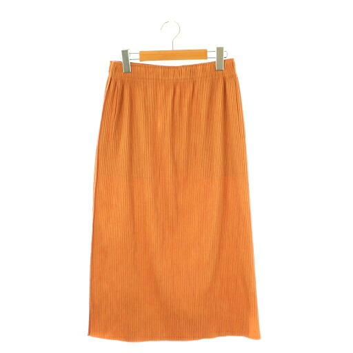【中古】ミーイッセイミヤケ me ISSEY MIYAKE 25SS MIX FINE KNIT PLEATS BOTTOM プリーツスカート ロング オレンジ /DF ■OS レディース 【ベクトル 古着】 251120