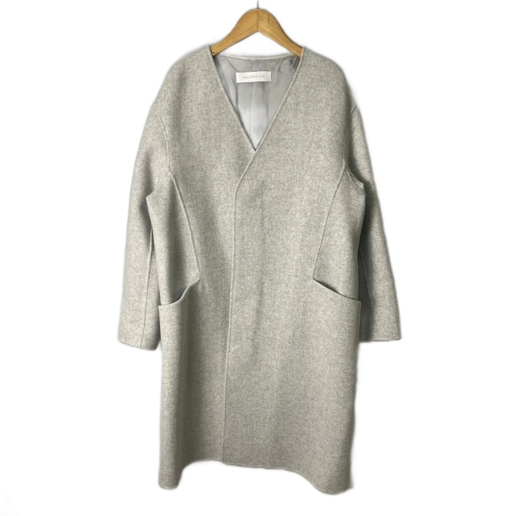 専用です！！GALERIE VIE フーテッドコート　ライトグレー 楽天市場】GALERIE VIE ギャルリー ヴィー コート ウール ライトグレー